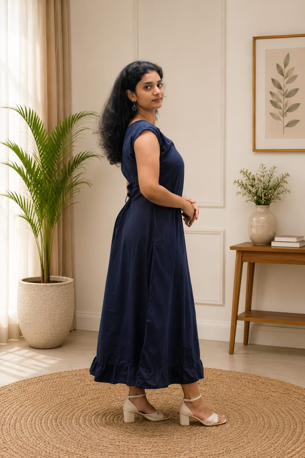 Navy blue plain gown