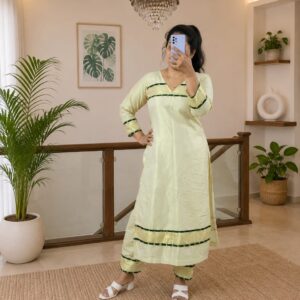 Mint Elegance Kurti Set