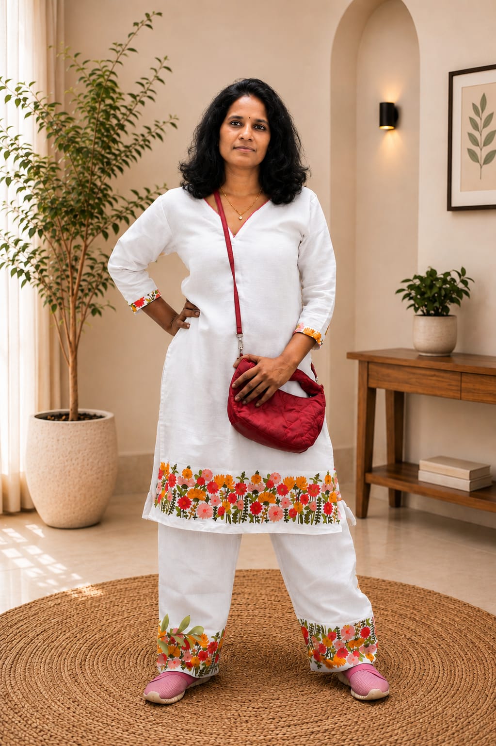 Cotton Kurti & Straight Pant Set